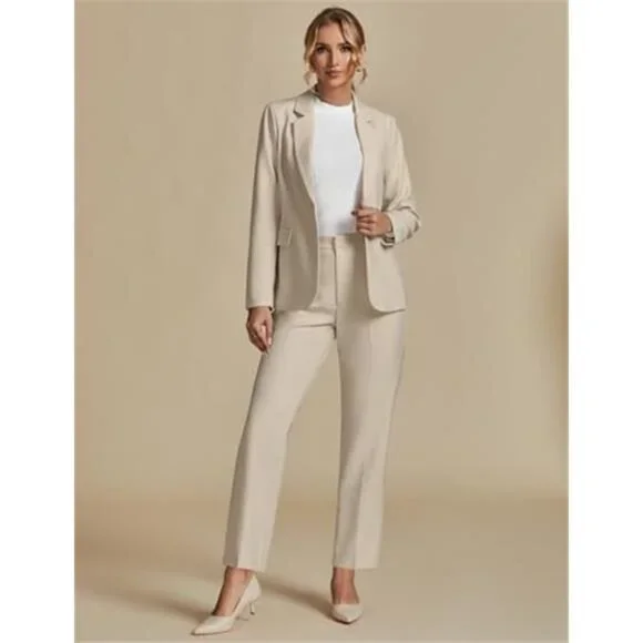 Women's Two Piece Sets Pants Suits Dressy Business Casual Outfits Professional - Picture 3 of 7